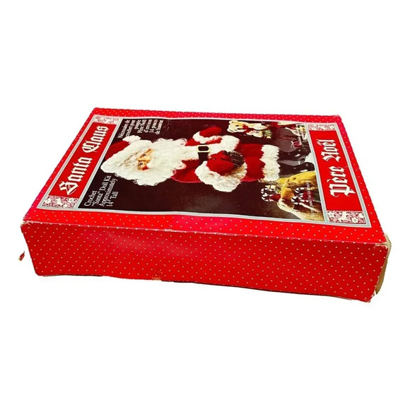 Spinrite Santa Doll Kit 14 inch Tall Crochet Yarn Complete Xmas Vintage New - Picture 10 of 14